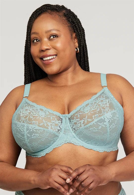 Montelle Lingerie Skylight / 32 D Muse Full Cup Lace Bra- Skylight