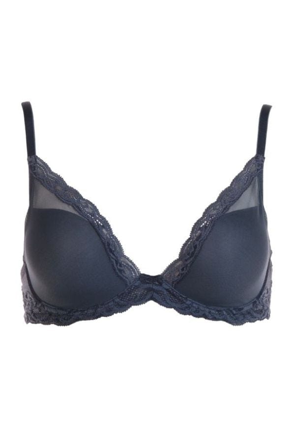 Natori T-shirt Feathers Contour Underwire Plunge Bra - Ash Navy