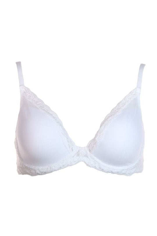 Feathers Contour Underwire Plunge Bra - White
