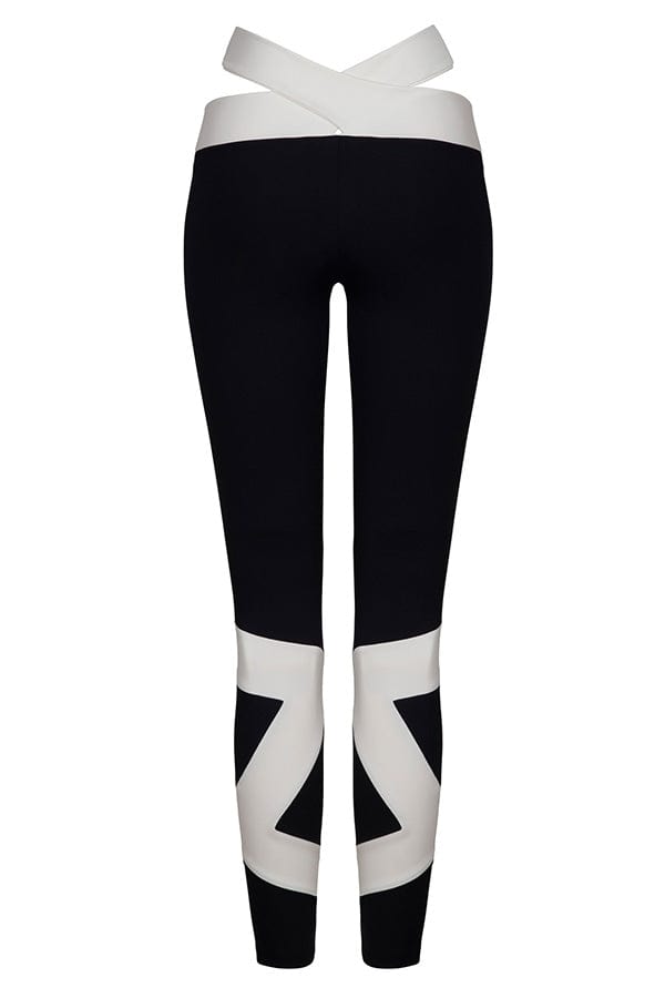 Port de Bras Legging Cross Pointe Legging - Black/White