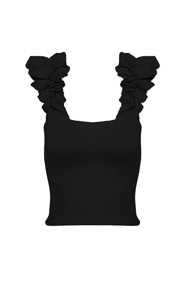 Port de Bras Top Scrunchie Tank - Black