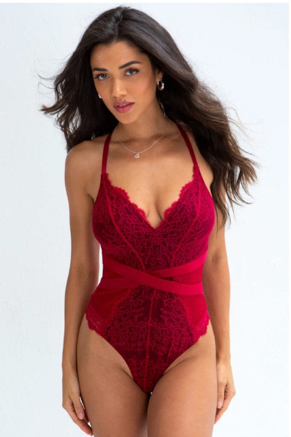 Pour Moi Bodysuit Dark Romance Bodysuit- Red