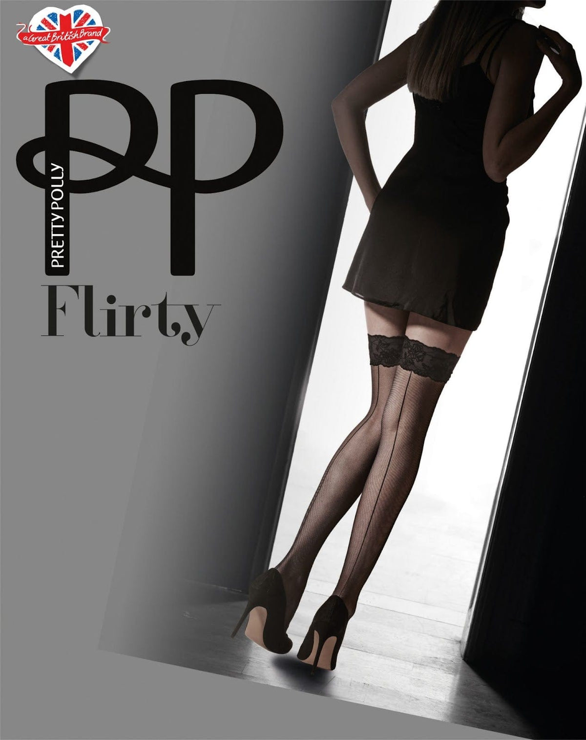 Pretty Polly Stockings Black / One size Velvet Lace Backseam Hold Ups
