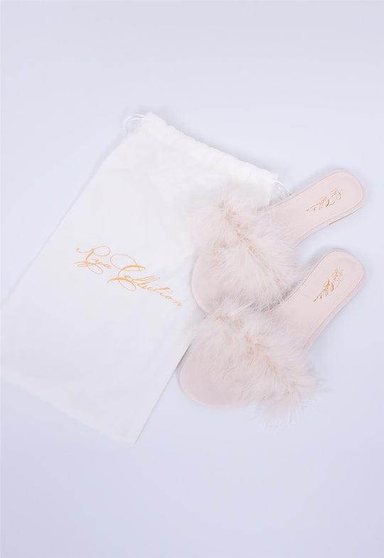 Rya Collection Slippers Champagne / XS/S Feather Slippers - Champagne