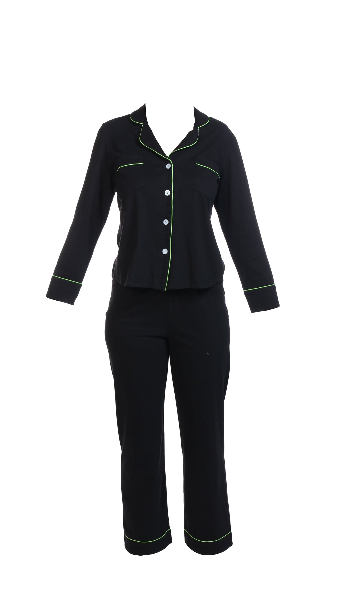 Salua Lingerie Classic Brushed Pima Cottom PJs Black