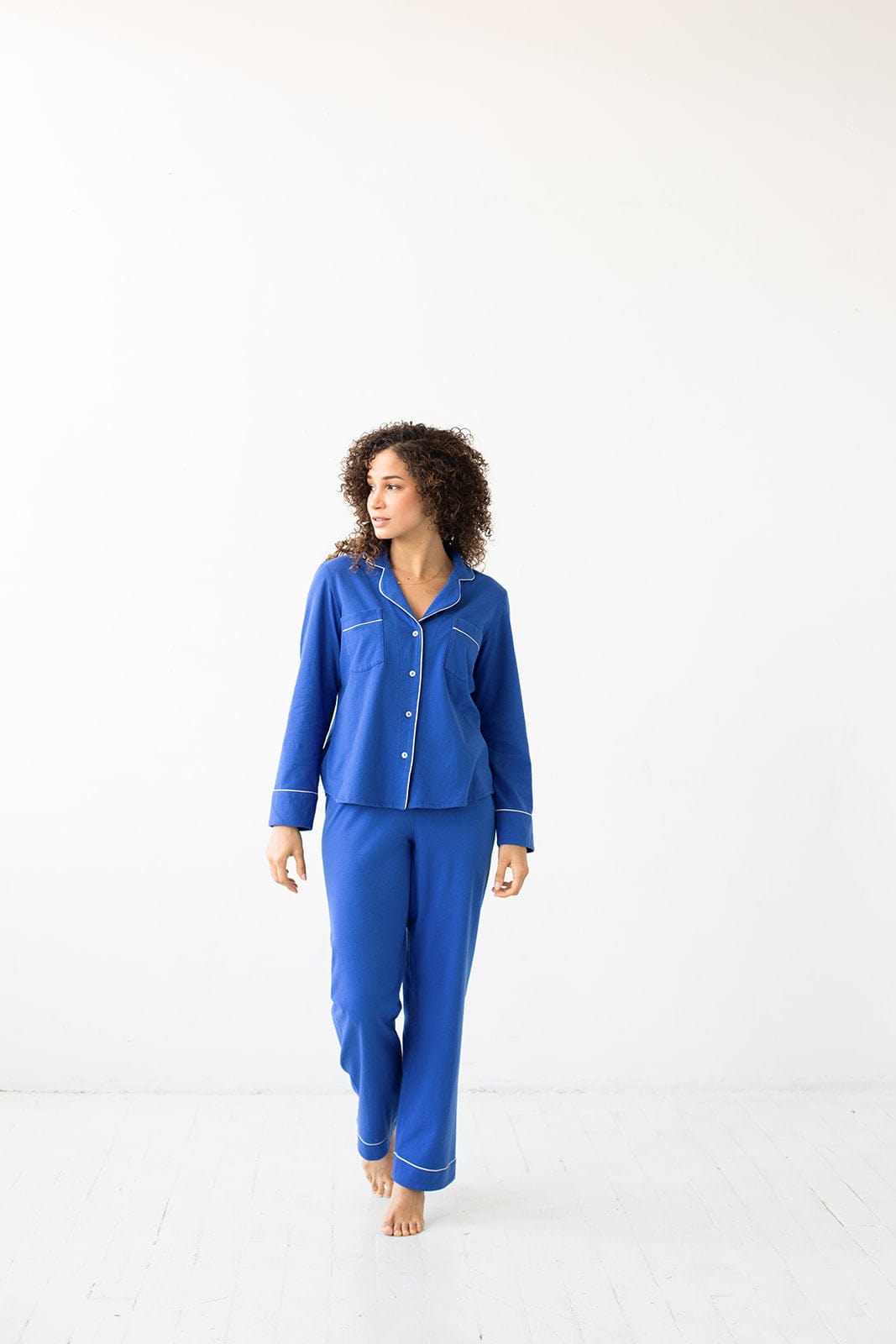Salua Lingerie Classic Brushed Pima Cottom PJs Dazzling Blue