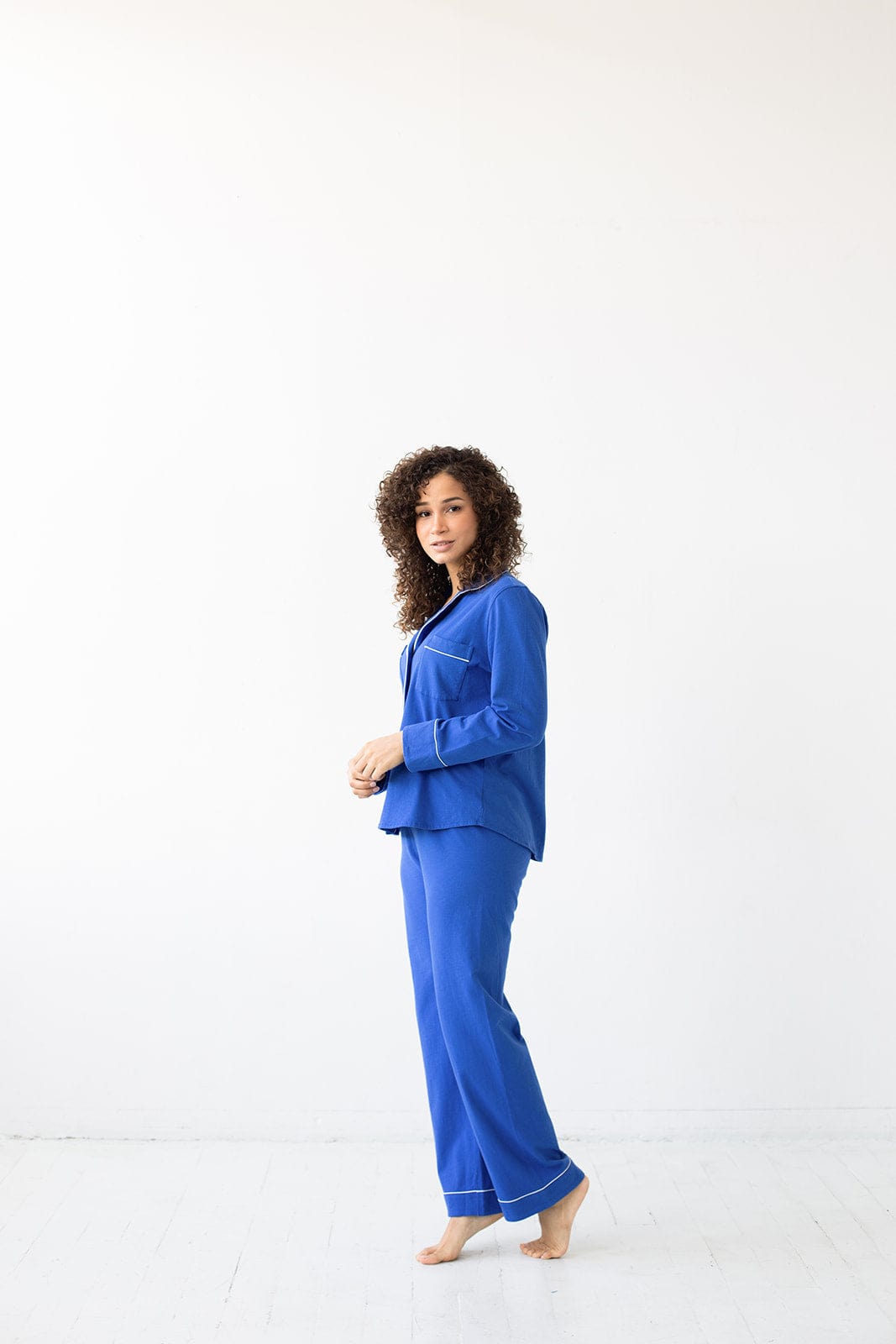 Salua Lingerie Classic Brushed Pima Cottom PJs Dazzling Blue