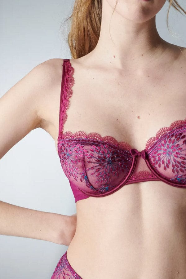 Simone Perele Plunge Singuliere Sheer Demi - Syrah