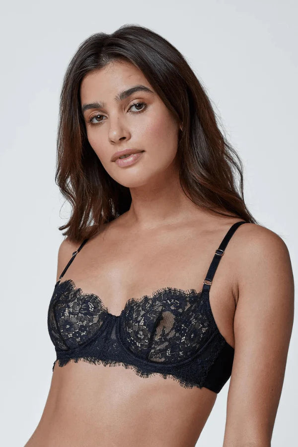 Skarlett Blue Balcony Entice Balconette Bra - Midnight
