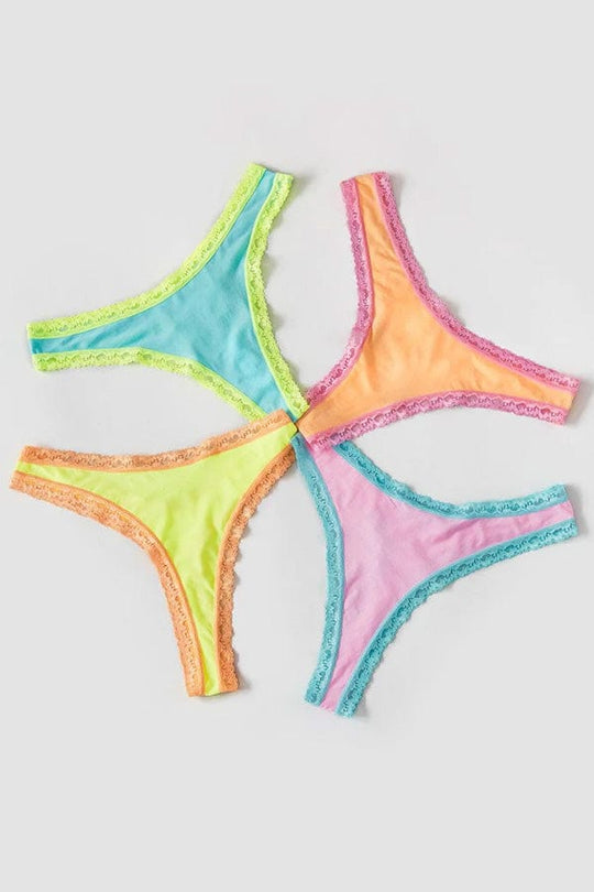 Neon Candy Thong Four Pack- Neon