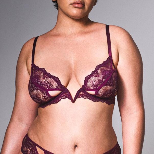 Thistle &amp; Spire Lingerie Cherry / 32 A Kane V-Wire Bra- Cherry