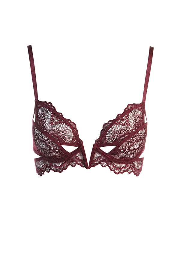 Thistle &amp; Spire Lingerie Kane V-Wire Bra- Cherry