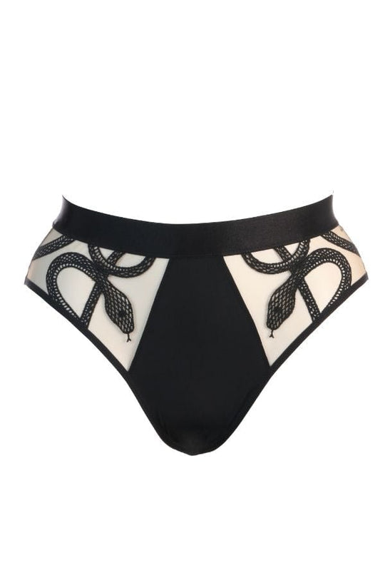 Medusa High-Waisted Bikini - Black