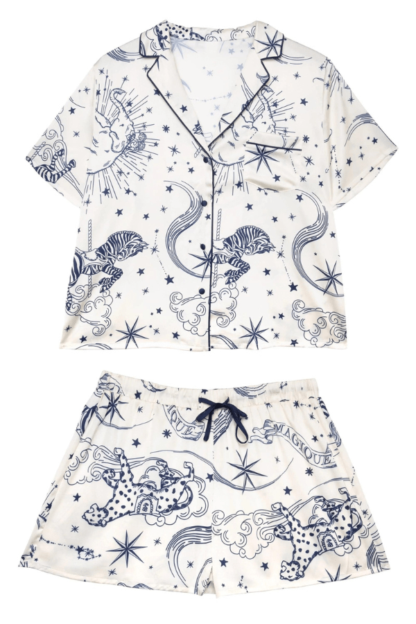 Wolf &amp; Whistle Celestial Short Sleeved Pajama Set  - Circus