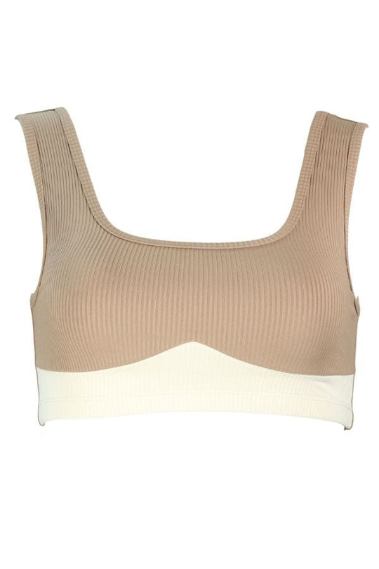 Ribbed Gia Bra- Caribou/Bone