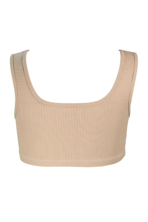 Year of Ours Activewear Ribbed Gia Bra- Caribou/Bone