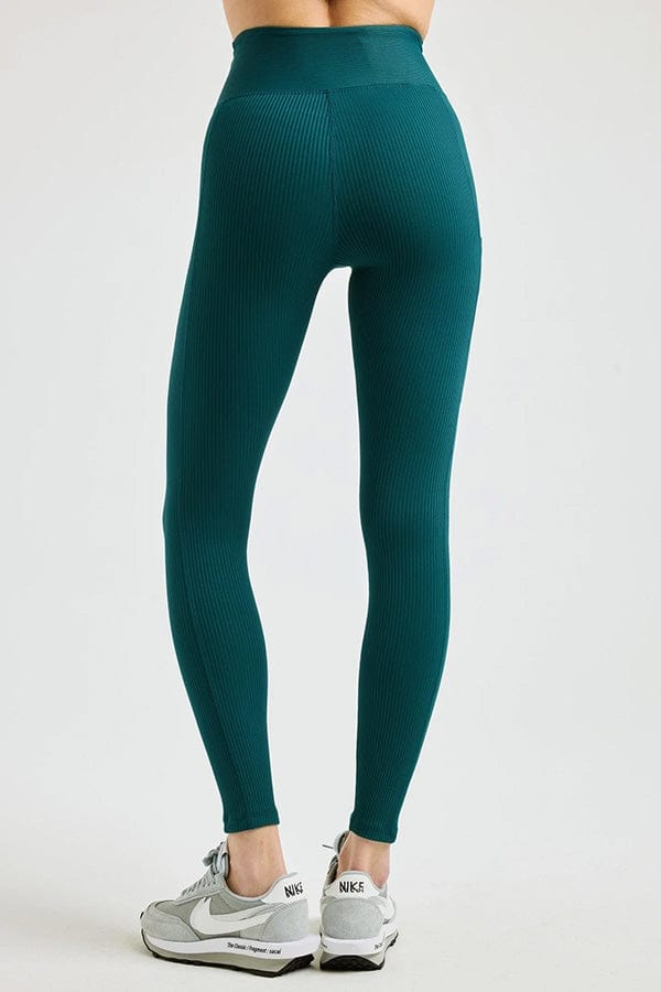 Year of Ours Activewear Ribbed Pocket Legging- Deep Teal