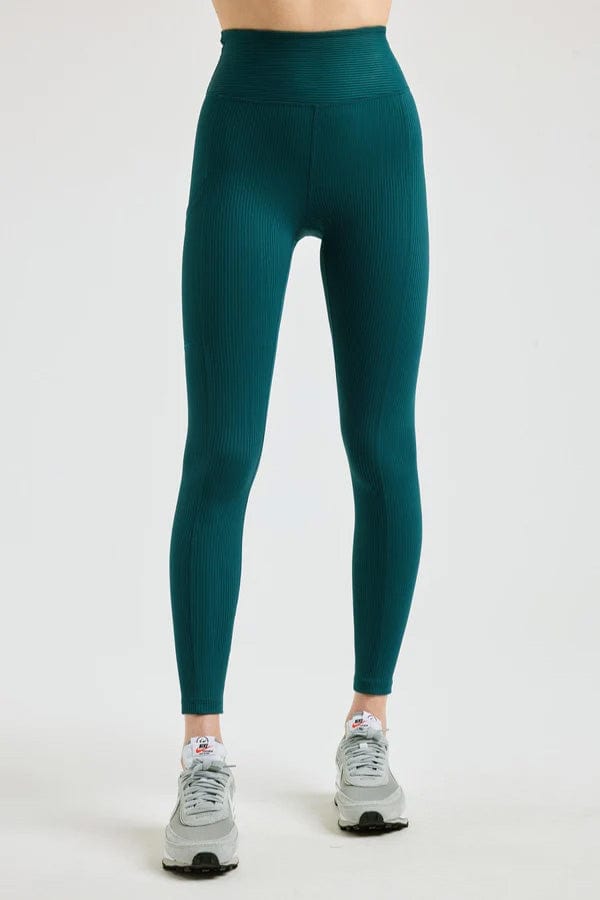 Year of Ours Activewear Ribbed Pocket Legging- Deep Teal