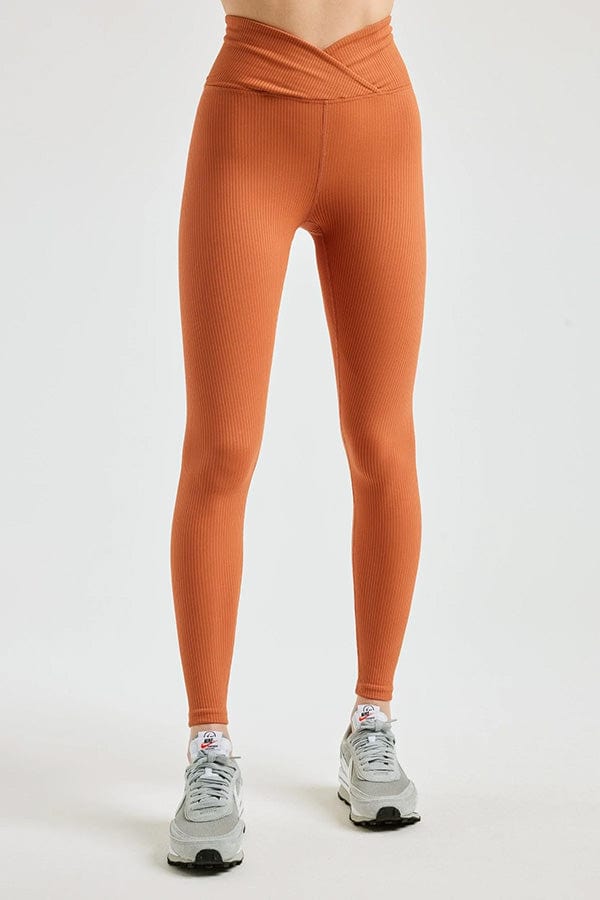 Year of Ours Activewear Ribbed Veronica Legging- Terracotta