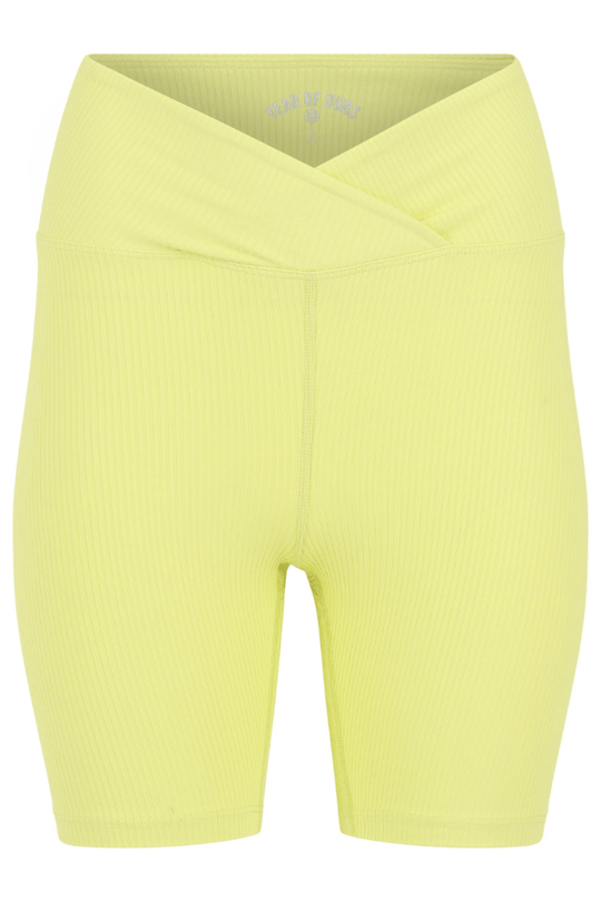 Ribbed V Waist Biker Short - Lime