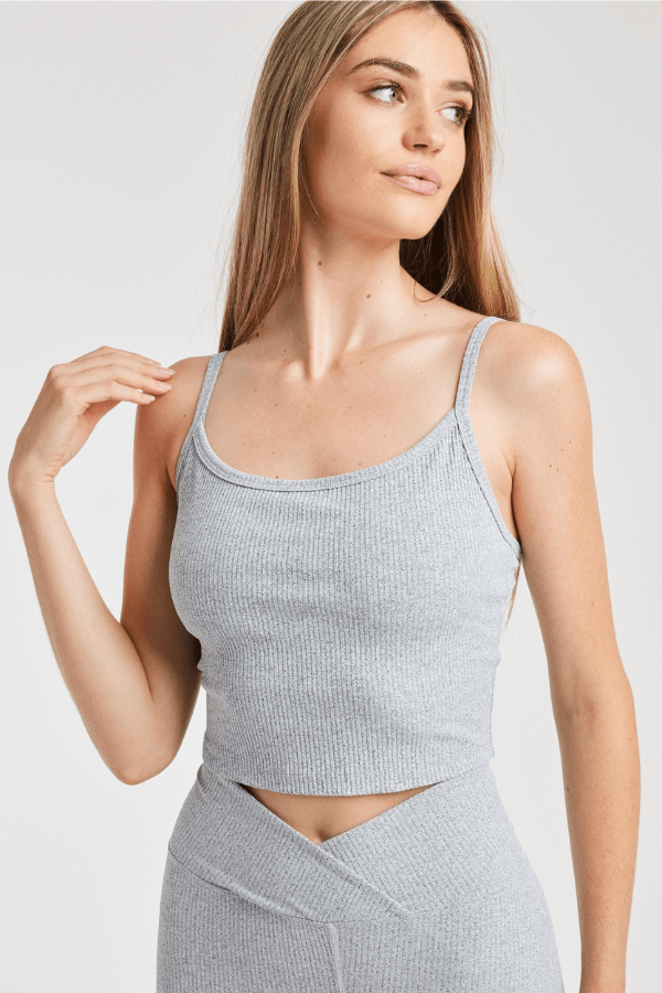 Year of Ours Tank Heather Gray / S Ribbed Bralette Tank - Heather Grey