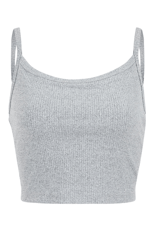 Ribbed Bralette Tank - Heather Grey